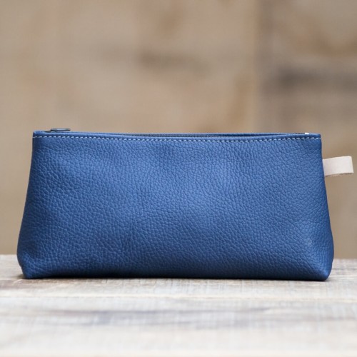 TROUSSE CUIR BLEU | L'écolière